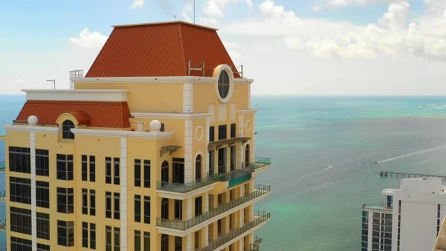 Aerial highrise tower drone footage
