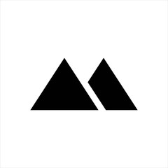 mountains icon. black isolated object