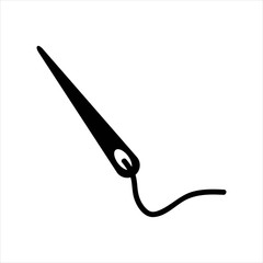 needle sewing with thread icon. isolated object