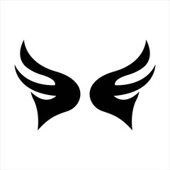 wings of a butterfly icon. black isolated object