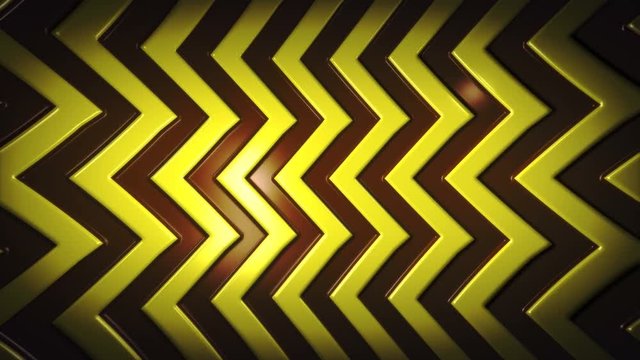 Abstract yellow and black Zigzag Background Loop. business background. 3d cartoon animation of illustration background. Fashion and music background. under construction background