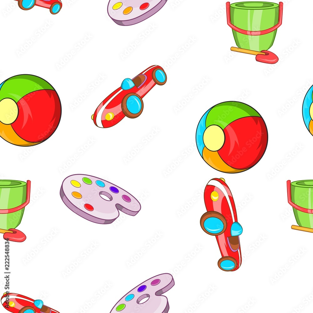 Poster child play pattern. cartoon illustration of child play vector pattern for web