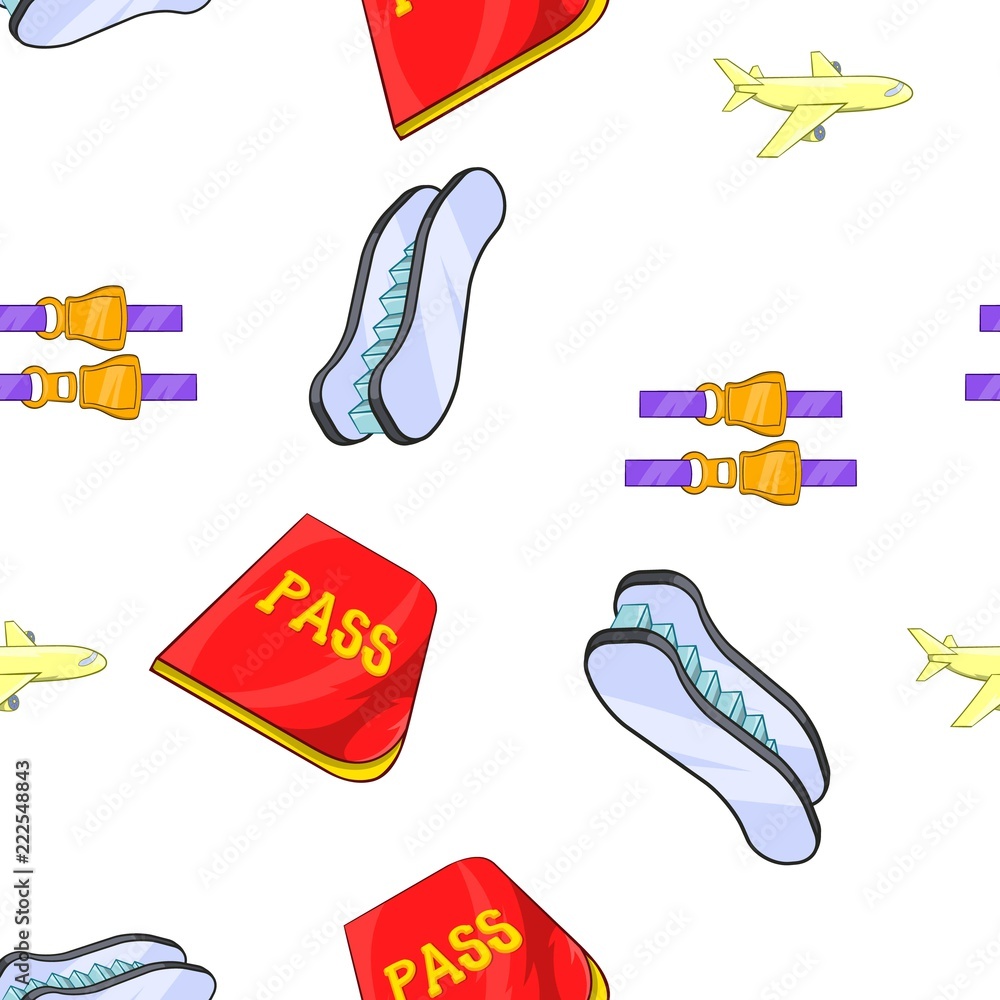 Aufkleber airport check-in pattern. cartoon illustration of airport check-in vector pattern for web