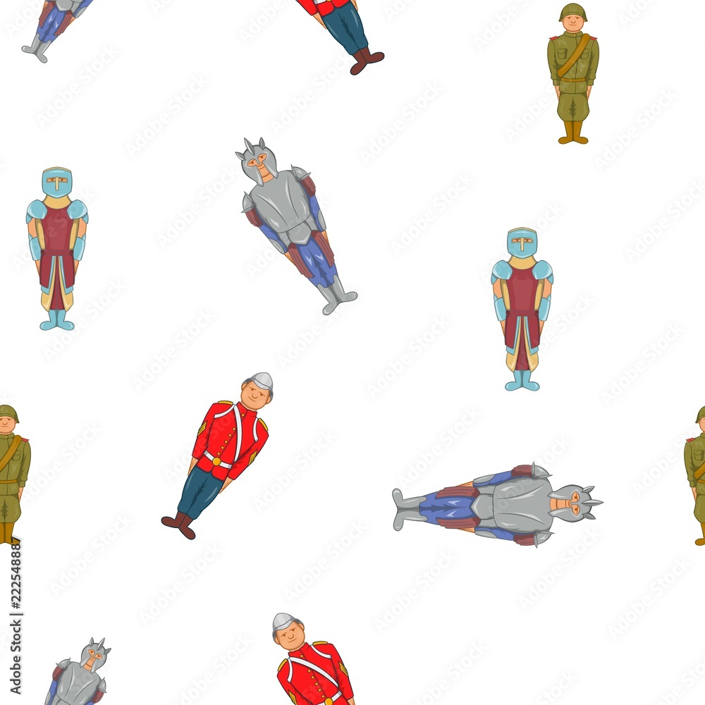 Poster types of military pattern. cartoon illustration of types of military vector pattern for web