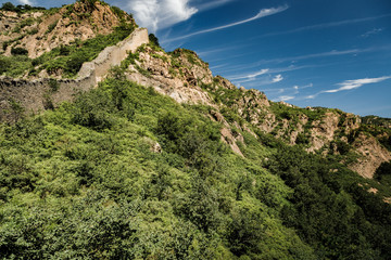 Landscape view of Great Wall of China. Life and travel in China