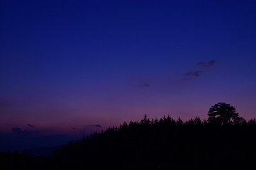 青と赤の夕焼け