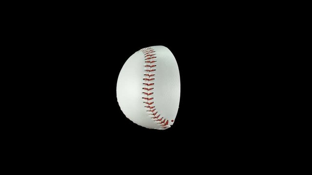 not made by technology baseball ball in a section, rotates, close-up