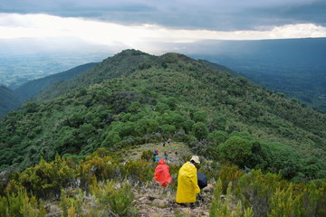 Fototapeta na wymiar hiking in the mountains, Mont Kipipiri, Kenya