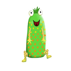 Cute and colorful monster cartoon character.  Original Digital illustration.