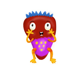 Cute and colorful monster cartoon character.  Original Digital illustration.