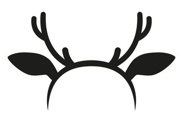 Black and white reindeer antler hat silhouette © Olga Sh