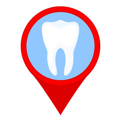 Colorful cartoon dental clinic map sign