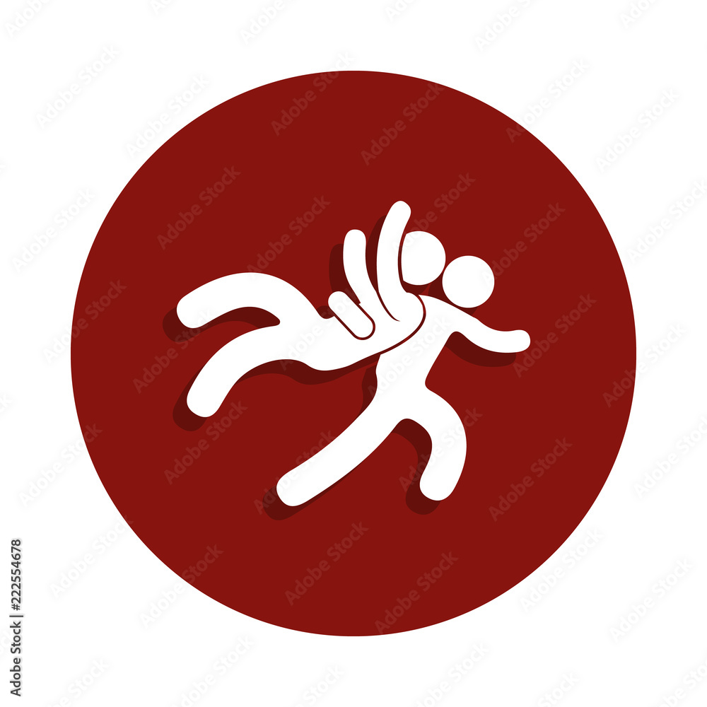 Poster reception in judo icon in badge style. one of fight collection icon can be used for ui, ux