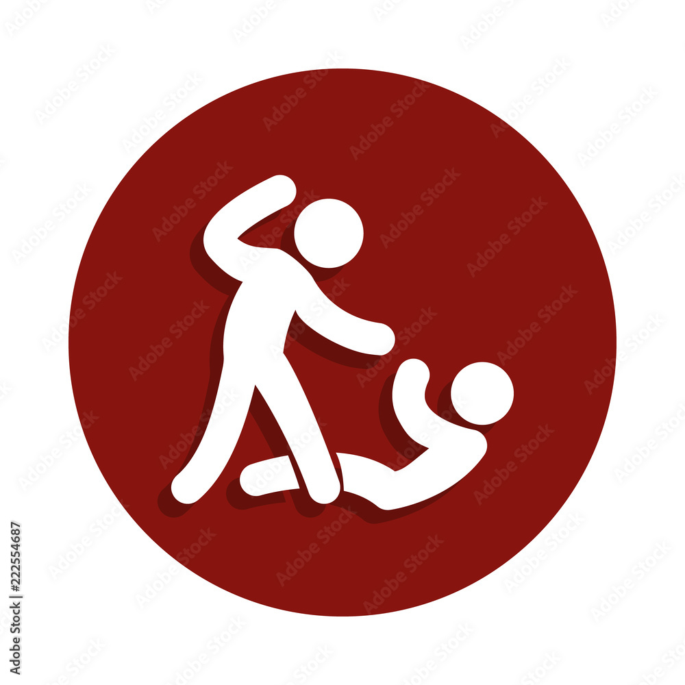 Poster bashing icon in badge style. one of fight collection icon can be used for ui, ux