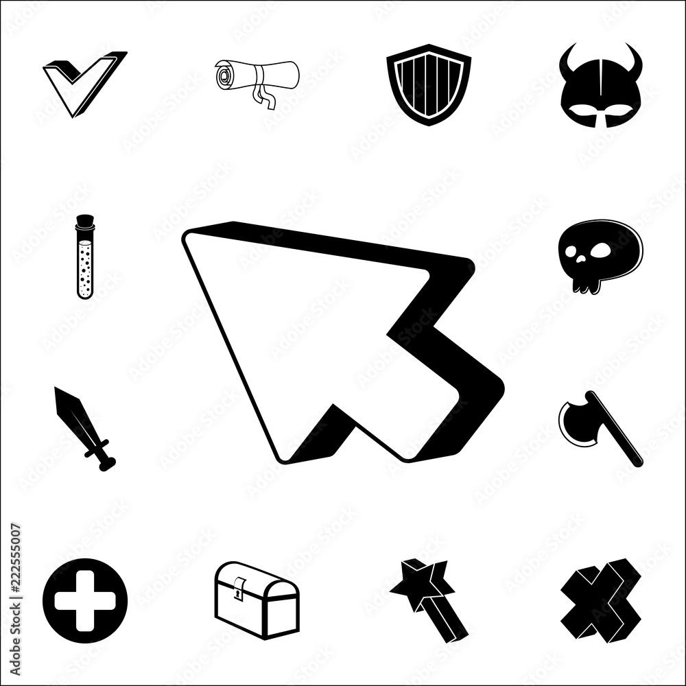 Aufkleber arrow direction icon. game icons universal set for web and mobile