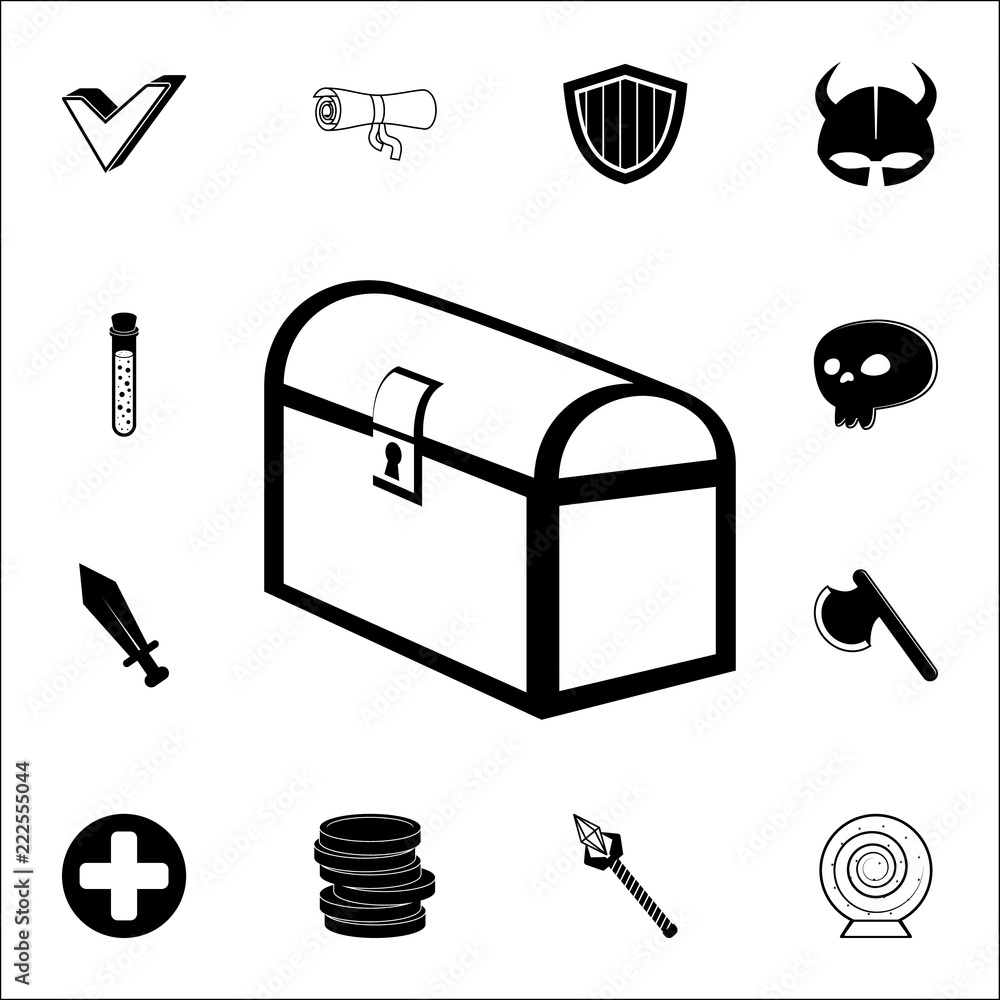 Poster sign in the game chest icon. game icons universal set for web and mobile
