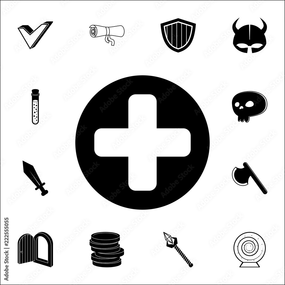 Aufkleber sign in the game health icon. game icons universal set for web and mobile