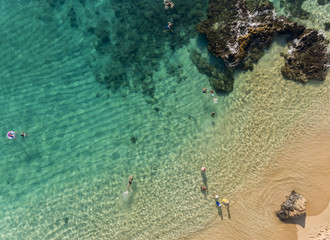 Aerial view of the beach in Hawaii