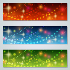 Christmas and New Year colorful vector banners collection
