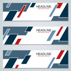 Abstract geometric style banners vector templates collection