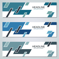 Abstract geometric style banners vector templates collection
