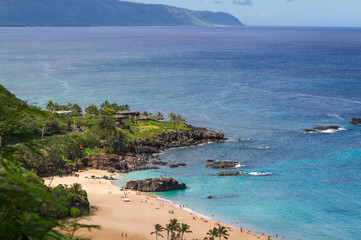 Obraz premium Waimea bay Beach view in Hawaii