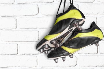 Football boots. Soccer boots. Isolated on background