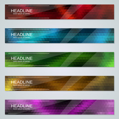 Fototapeta premium Abstract geometric style colorful web banners vector templates collection