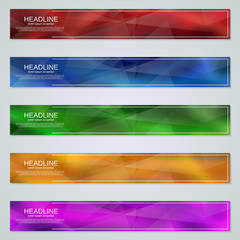 Abstract geometric style colorful web banners vector templates collection
