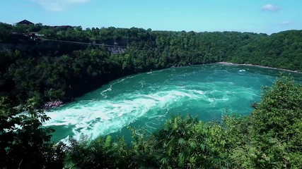 A panoramic view of the whirlpool rapids near Niagara Falls from US side