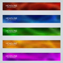 Abstract geometric style colorful web banners vector templates collection