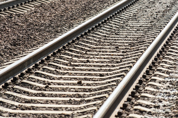 Railway for trains and electric trains. Place for your text.