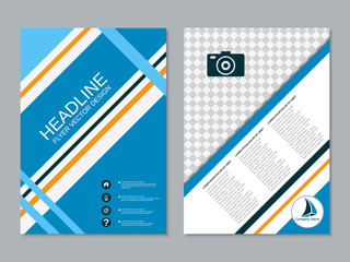 Modern professional business two-sided flyer vector design template