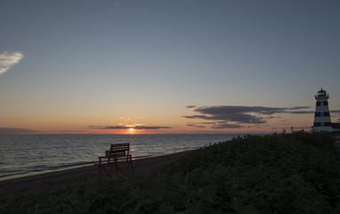 Spectacular Sunset Viewed From Cedar Dunes Provincial Park in Prince Edward Island Canada