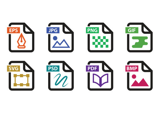 Digital file format icon set
