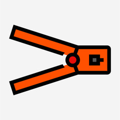 Coloured outline internet cable crimper pixel perfect vector icon
