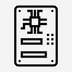 Outline motherboard pixel perfect vector icon