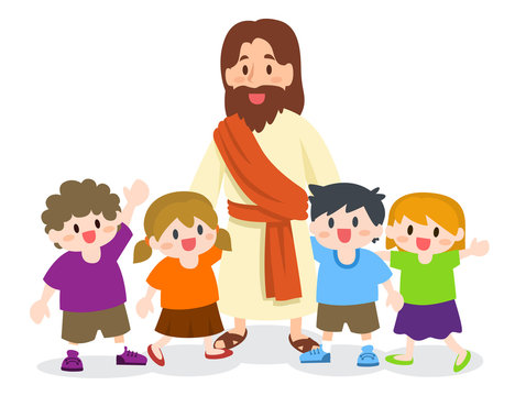 Jesus Christ with Group of children