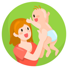 Mother and Baby Illustration
