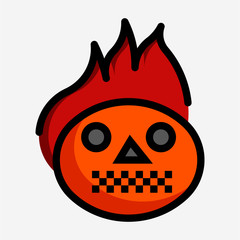 Coloured outline horror film pixel perfect vector icon