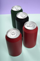 Colorful, cold wet aluminum can