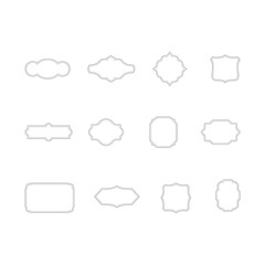 Obraz premium Vintage Frames Set - Bundle of 12 white frames with dotted lines