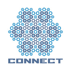 Hexagonal connection logo template.