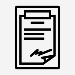 Outline clipboard pixel perfect vector icon