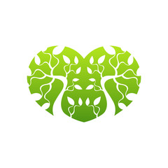 Abstract heart tree concept. Tree in heart.