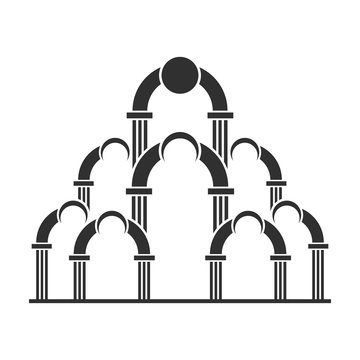Abstract arch entrance silhouette icon.