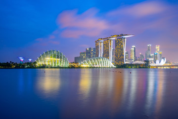 Naklejka premium Panoramę miasta Singapur w Singapurze