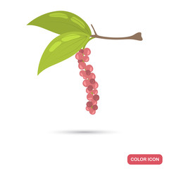 Pink pepper peas color flat icon