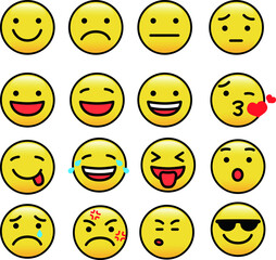Cute emoticon icon set