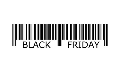 black friday, vector illustration with barcode